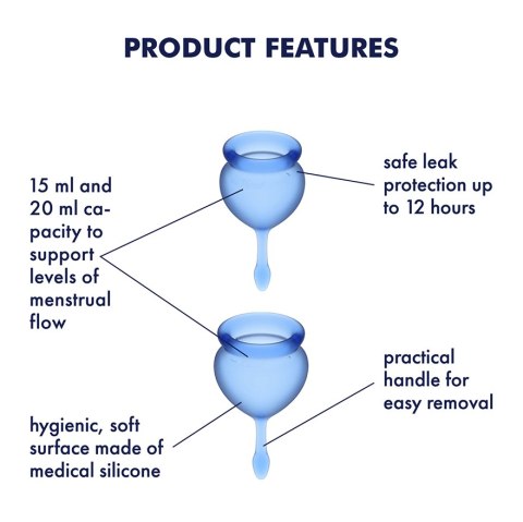 Satisfyer Feel Good Menstrual Cup Set Dark Blue Satisfyer Feel Good Menstrual Cup Set Dark Blue