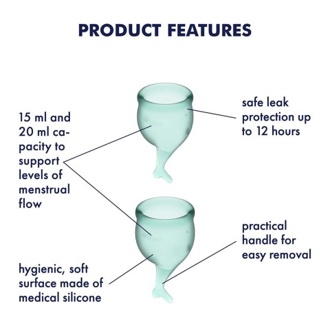 Satisfyer Feel Secure Menstrual Cup Set Dark Green Satisfyer Feel Secure Menstrual Cup Set Dark Green