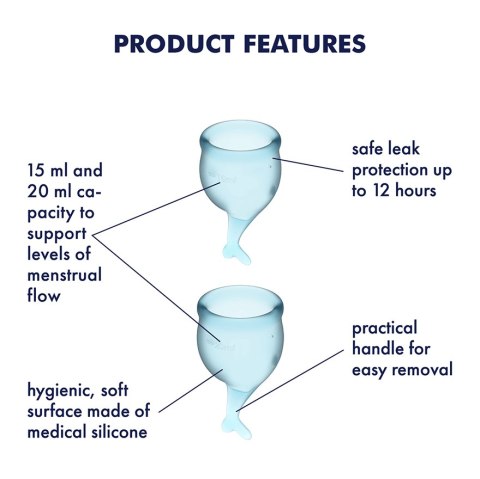 Satisfyer Feel Secure Menstrual Cup Set Light Blue Satisfyer Feel Secure Menstrual Cup Set Light Blue