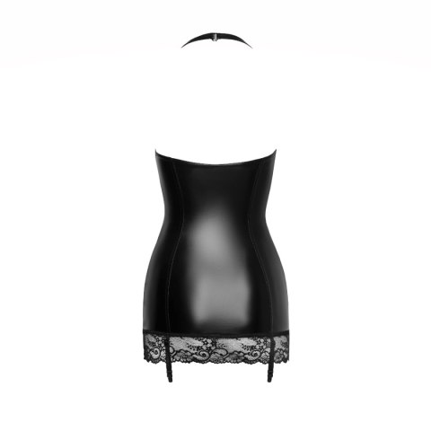 Noir Handmade F280 Powerwetlook mini-dress with lace trim XL Noir Handmade F280 Powerwetlook mini-dress with lace trim XL