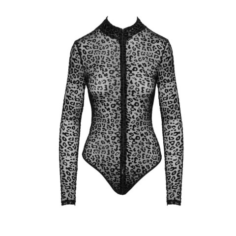 Noir Handmade F287 Leopard flock bodysuit with long sleeves XL Noir Handmade F287 Leopard flock bodysuit with long sleeves XL
