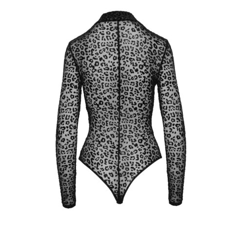 Noir Handmade F287 Leopard flock bodysuit with long sleeves XL Noir Handmade F287 Leopard flock bodysuit with long sleeves XL