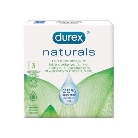 Prezerwatywy Durex Naturals 3szt Prezerwatywy Durex Naturals 3szt