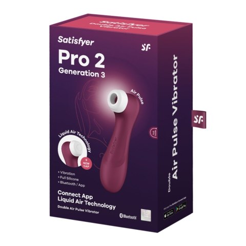 Satisfyer Pro 2 Generation 3 Connect App Wine Red Satisfyer Pro 2 Generation 3 Connect App Wine Red