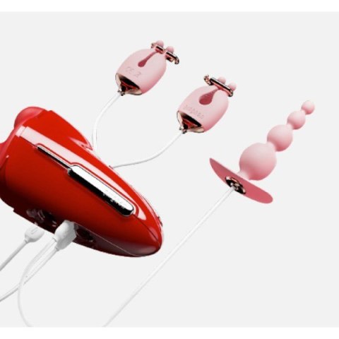 Przenośna seksmaszyna Qingnan No.9 Handheld Vibrating and Rotating Thruster Set Red