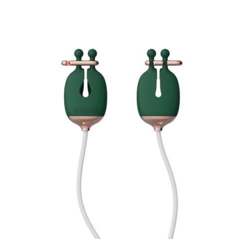 Qingnan No.2 Vibrating Nipple Clamps and Choker Set Green