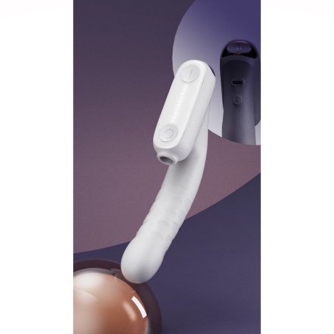Qingnan No.7 Thrusting Vibrator with Suction White Qingnan No.7 Thrusting Vibrator with Suction White