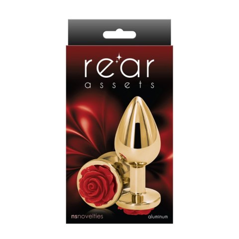 NS Novelties Rose Buttplug Medium Red NS Novelties Rose Buttplug Medium Red