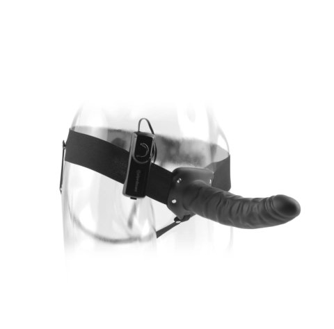 Pipedream Fetish Fantasy Series 8" Vibrating Hollow Strap-On Black Pipedream Fetish Fantasy Series 8" Vibrating Hollow Strap-On Black