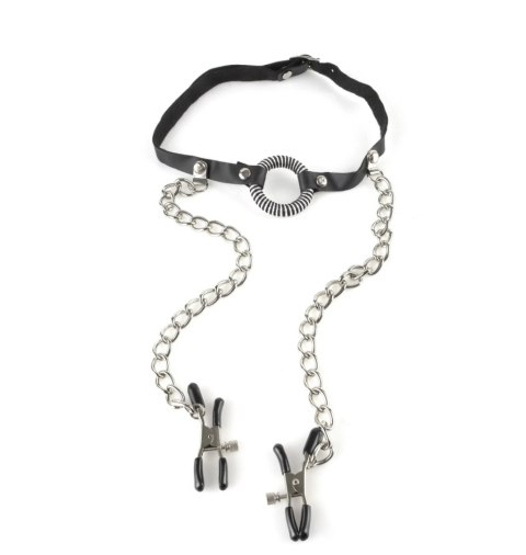 Pipedream Fetish Fantasy Series O-Ring Gag Nipple Clamps Pipedream Fetish Fantasy Series O-Ring Gag Nipple Clamps