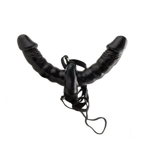 Pipedream Fetish Fantasy Series Vibrating Double Delight Strap-On Black Pipedream Fetish Fantasy Series Vibrating Double Delight Strap-On Black