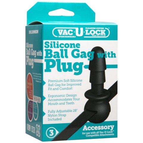 Doc Johnson Vac-U-Lock Silicone Ball Gag with Plug Doc Johnson Vac-U-Lock Silicone Ball Gag with Plug