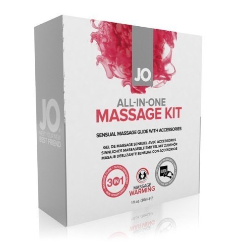 Zestaw do masażu z żelem, świeczką i masażerem System JO All-In-One Massage Kit Zestaw do masażu z żelem, świeczką i masażerem System JO All-In-One Massage Kit