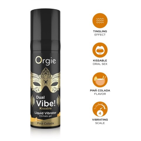 ORGIE DUAL VIBE! PINA COLADA KISSABLE LIQUID VIBRATOR - 15 ML ORGIE DUAL VIBE! PINA COLADA KISSABLE LIQUID VIBRATOR - 15 ML