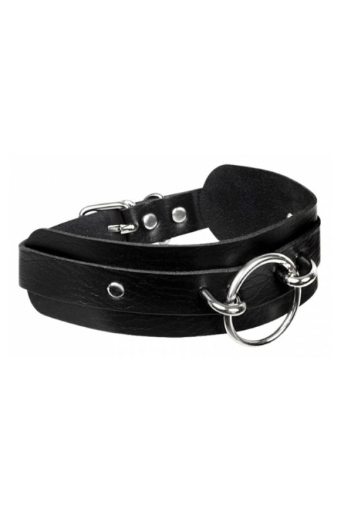 KINKY DIVA O-RING FRONT COLLAR BLACK/SILVER KINKY DIVA O-RING FRONT COLLAR BLACK/SILVER