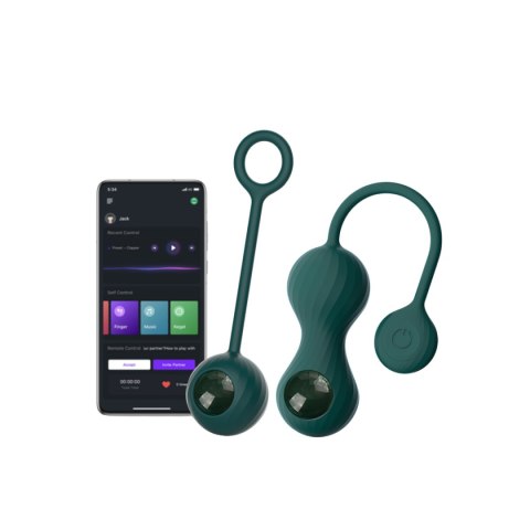 Magic Motion - Inteligentny wibrator kegla Crystal Duo z obciążnikiem Green Magic Motion - Inteligentny wibrator kegla Crystal Duo z obciążnikiem Green
