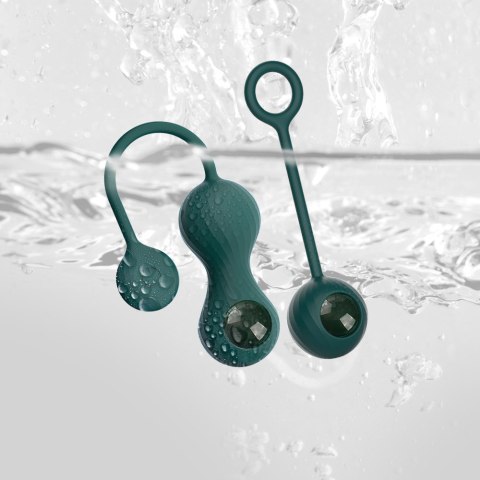 Magic Motion - Inteligentny wibrator kegla Crystal Duo z obciążnikiem Green Magic Motion - Inteligentny wibrator kegla Crystal Duo z obciążnikiem Green