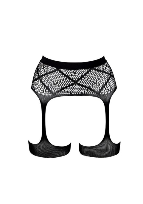 Striped, Fishnet Garterbelt - One Size