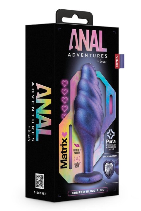 BLUSH ANAL ADVENTURES MATRIX BUMPED BLING PLUG SAPPHIRE BLUSH ANAL ADVENTURES MATRIX BUMPED BLING PLUG SAPPHIRE