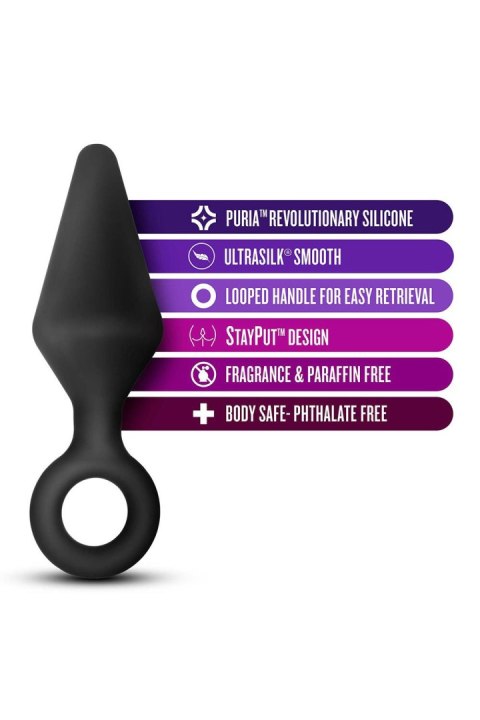 BLUSH ANAL ADVENTURES PLATINUM SILICONE LOOP PLUG LARGE BLACK BLUSH ANAL ADVENTURES PLATINUM SILICONE LOOP PLUG LARGE BLACK