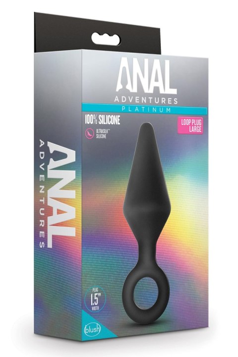 BLUSH ANAL ADVENTURES PLATINUM SILICONE LOOP PLUG LARGE BLACK BLUSH ANAL ADVENTURES PLATINUM SILICONE LOOP PLUG LARGE BLACK