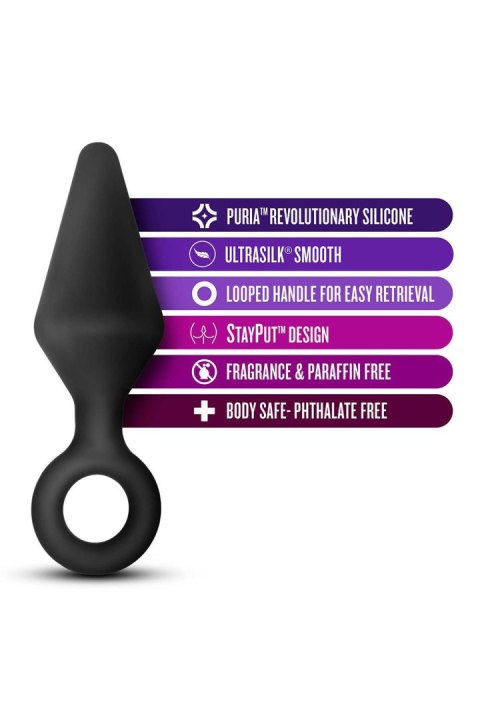 BLUSH ANAL ADVENTURES PLATINUM SILICONE LOOP PLUG MEDIUM BLACK BLUSH ANAL ADVENTURES PLATINUM SILICONE LOOP PLUG MEDIUM BLACK
