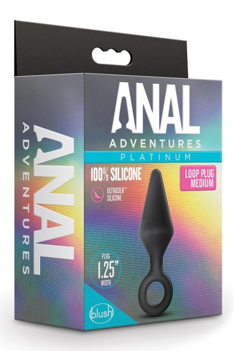 BLUSH ANAL ADVENTURES PLATINUM SILICONE LOOP PLUG MEDIUM BLACK BLUSH ANAL ADVENTURES PLATINUM SILICONE LOOP PLUG MEDIUM BLACK
