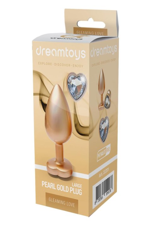 DREAMTOYS KOREK ANALNY GLEAMING LOVE PEARL GOLD PLUG LARGE DREAMTOYS KOREK ANALNY GLEAMING LOVE PEARL GOLD PLUG LARGE