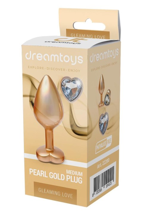 DREAMTOYS KOREK ANALNY GLEAMING LOVE PEARL GOLD PLUG MEDIUM DREAMTOYS KOREK ANALNY GLEAMING LOVE PEARL GOLD PLUG MEDIUM