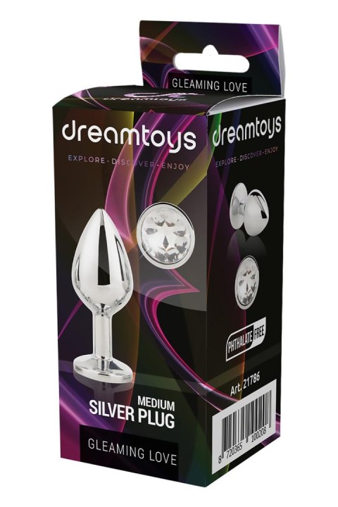 DREAMTOYS KOREK ANALNY GLEAMING LOVE SILVER PLUG MEDIUM DREAMTOYS KOREK ANALNY GLEAMING LOVE SILVER PLUG MEDIUM