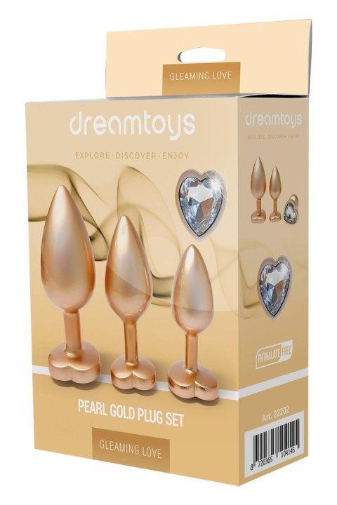 DREAMTOYS ZESTAW KORKÓW GLEAMING LOVE PEARL GOLD PLUG SET DREAMTOYS ZESTAW KORKÓW GLEAMING LOVE PEARL GOLD PLUG SET