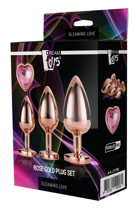 DREAMTOYS ZESTAW KORKÓW GLEAMING LOVE ROSE GOLD PLUG SET DREAMTOYS ZESTAW KORKÓW GLEAMING LOVE ROSE GOLD PLUG SET