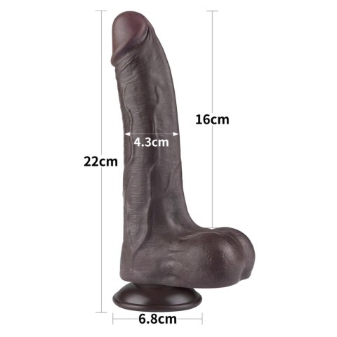 8.5'' Sliding Skin Dual Layer Dong Black