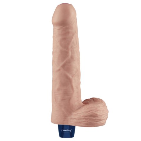 9" REAL SOFTEE Rechargeable TPE Vibrating Dildo(Flesh)