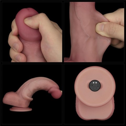 8" Vibrating Sliding Skin Pro II Dual Layer Silicone Dong