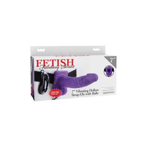 Fetish Fantasy Series 7" Vibrating Hollow Strap-On with Balls Purple Fetish Fantasy Series 7" Vibrating Hollow Strap-On with Balls Purple