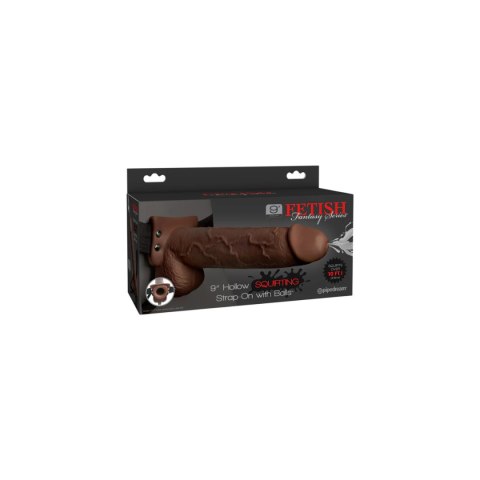 Fetish Fantasy Strap-on Series 9" Hollow Squirting Strap-On with Ball Brown Fetish Fantasy Strap-on Series 9" Hollow Squirting Strap-On with Ball Brown