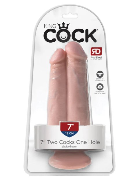 King Cock Podwójne Dildo 7" Two Cocks One Hole Light King Cock Podwójne Dildo 7" Two Cocks One Hole Light