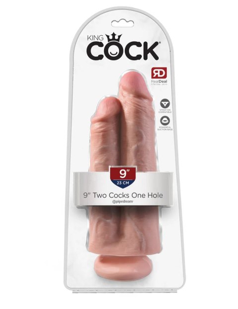 King Cock Podwójne Dildo 9" Two Cocks One Hole Light King Cock Podwójne Dildo 9" Two Cocks One Hole Light