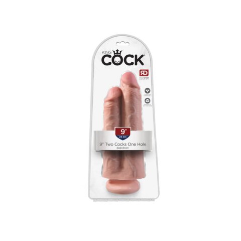 King Cock Podwójne Dildo 9" Two Cocks One Hole Light King Cock Podwójne Dildo 9" Two Cocks One Hole Light