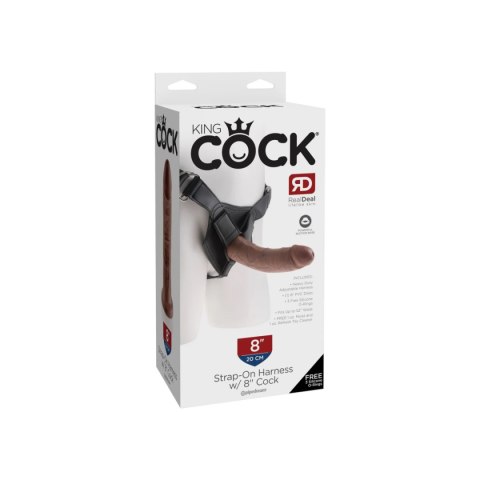 King Cock Strap on Harness with 8" Cock Brown