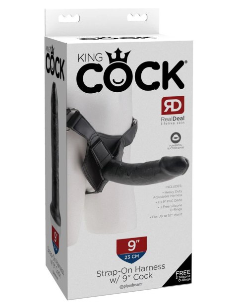 King Cock Strap on Harness with 9" Cock Black King Cock Strap on Harness with 9" Cock Black