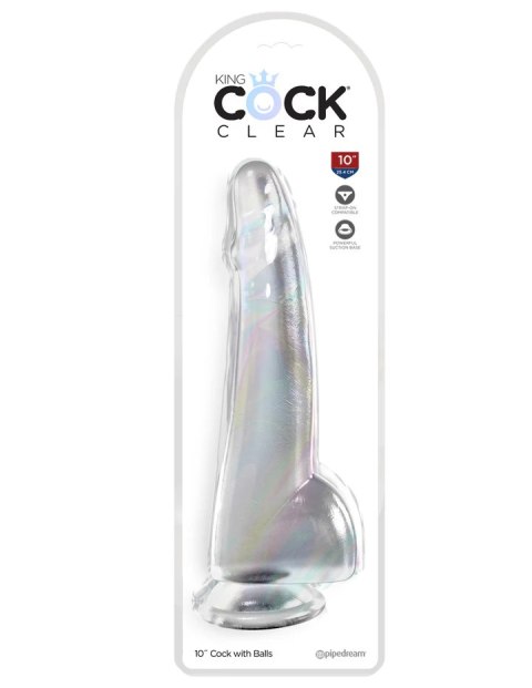 King Cock Transparentne Dildo Clear 10" with Balls King Cock Transparentne Dildo Clear 10" with Balls