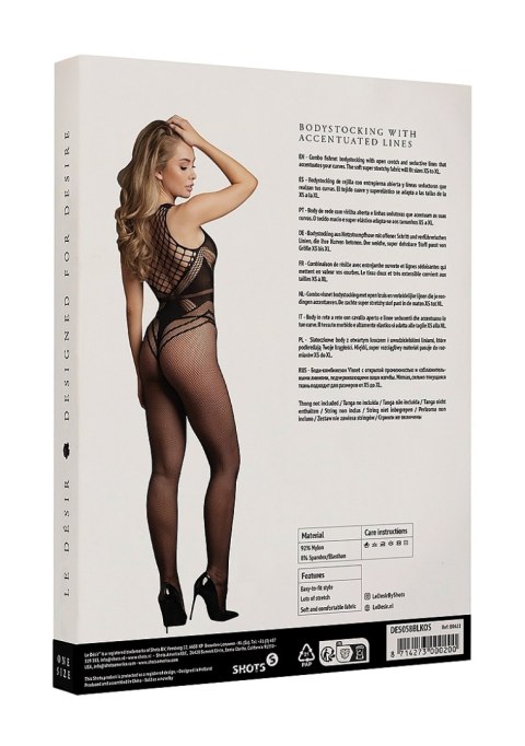 LE DÉSIR Bodystocking with Accentuated Lines One Size