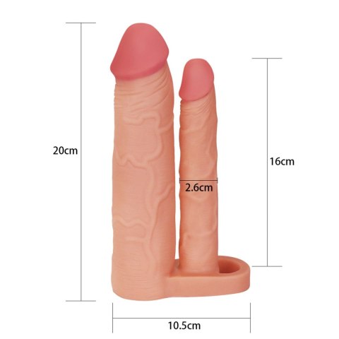 Add 2" Pleasure X Tender Double Penis Sleeve