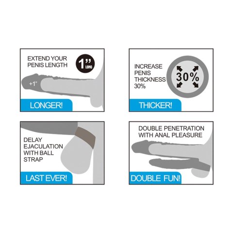 Add 1" Pleasure X Tender Vibrating Double Penis Sleeve