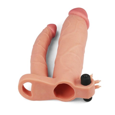 Add 3" Pleasure X Tender Vibrating Double Penis Sleeve