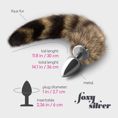 FOXY SILVER METAL ANAL PLUG WITH TAIL CRUSHIOUS