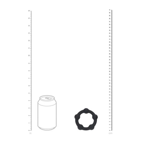 Beaded Silicone Cockring - L - 45mm - Black
