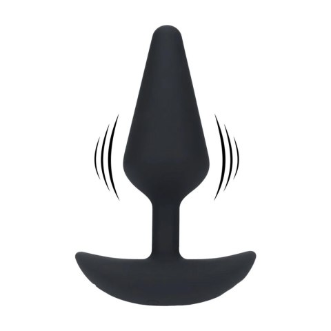Classic Vibrating Silicone Anal Plug - M - Black
